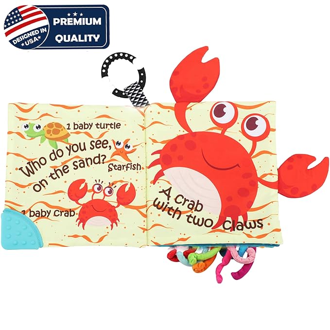 Fish Baby Books Toys, Touch Feel Cloth Crinkle Books - Image 3