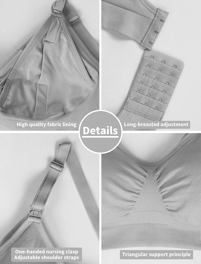 iloveSIA Nursing Bras for Mom Breastfeeding, Seamless Supportive Sleep Bra for - Image 6