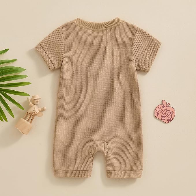 Kuriozud Newborn Infant Unisex Baby Boy Girl Clothes Button Romper Jumpsuit - Image 3