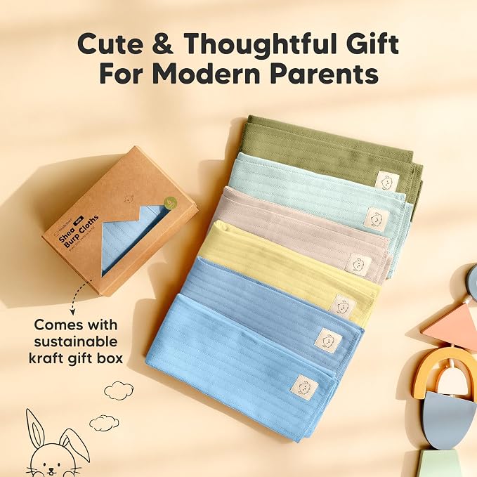 KeaBabies Organic Cotton Burp Cloths Baby Girl, Boy - Image 9