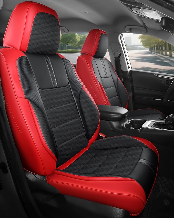 FREESOO Red Black Front Car Seat Covers - Image 9