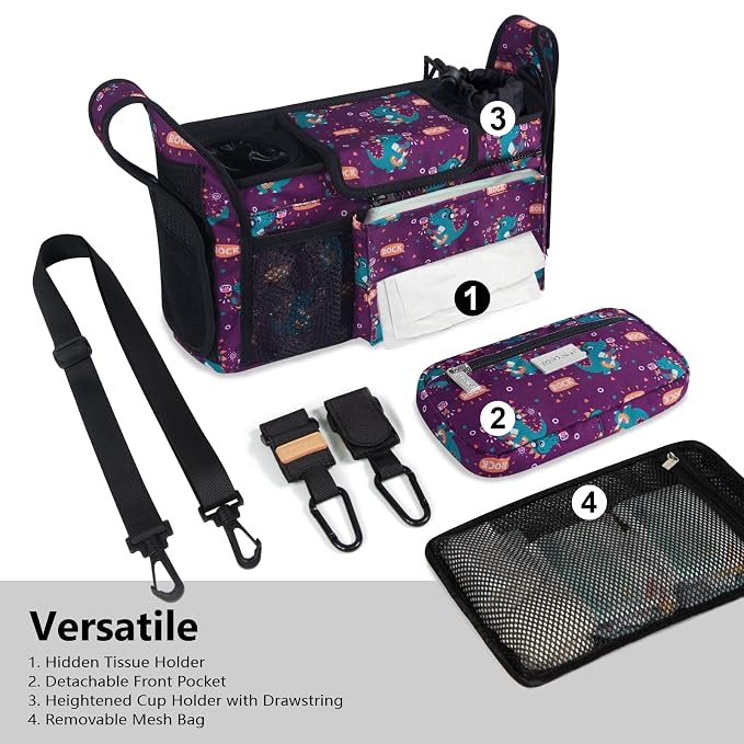 TOPDesign Universal Baby Stroller Organizer, Stroller Caddy - Image 2