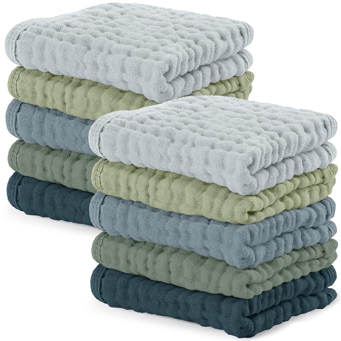 Comfy Cubs Muslin Baby Washcloths 10 Pack by ComfyCubs