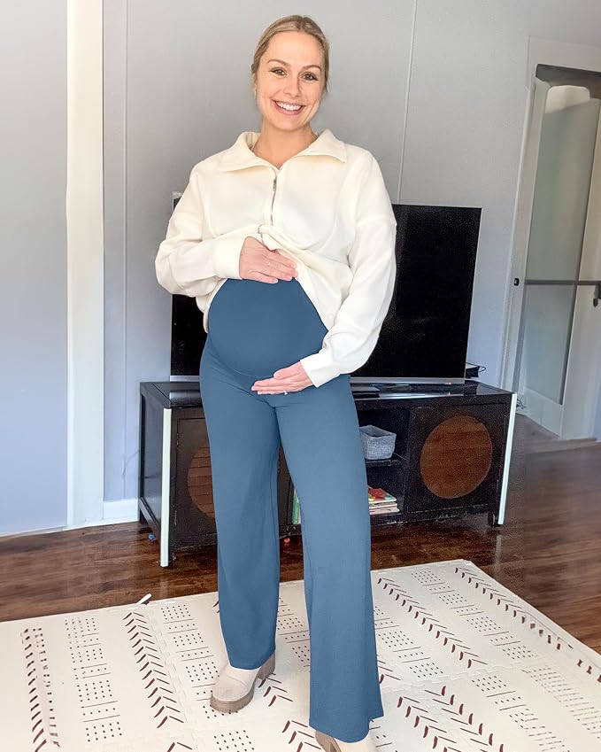 G4Free BareFeel Maternity Dress Yoga Pants Over The Belly Stretchy Work Slack - Image 4