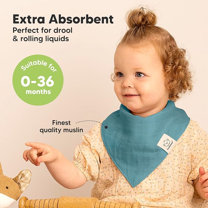 KeaBabies 8-Pack Muslin Baby Bibs - Image 2