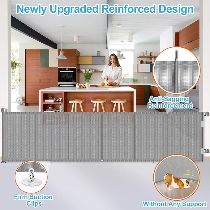 Upgrade 150 inch Retractable Baby Gates, EZIGO Extra Wide Baby Gate - Image 3