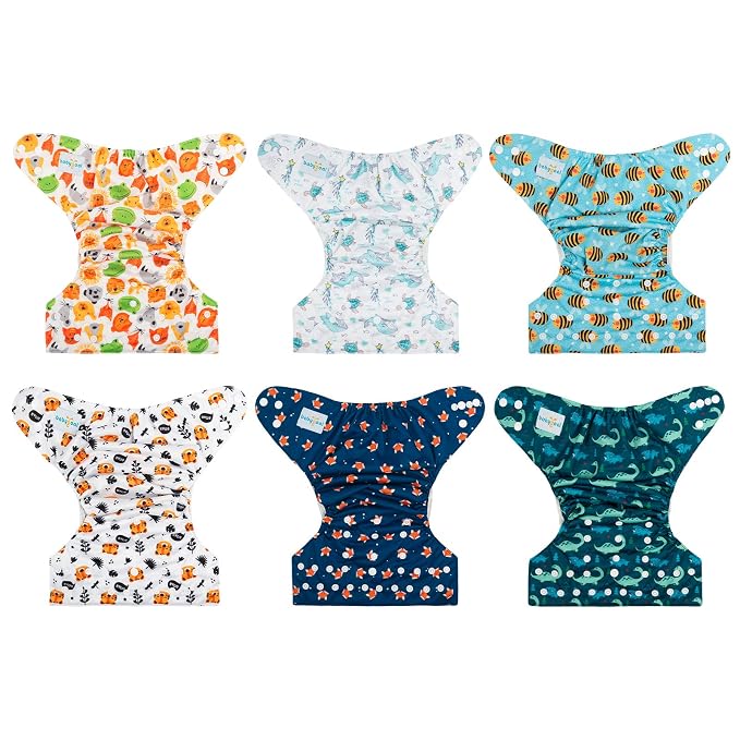 Babygoal Cloth Diaper Covers 6 Pack+Wet Bag - Image 2