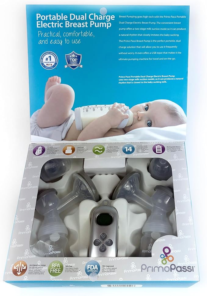 Primo Passi - Double Electric Breast Pump Portable | Small Easy to Carry | - Image 6