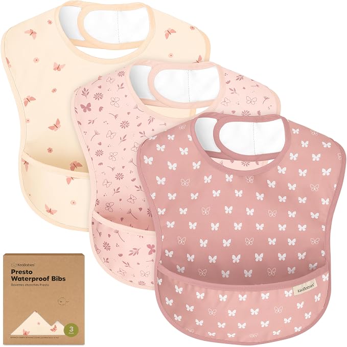 3-Pack Waterproof Baby Bibs for Eating by KeaBabies