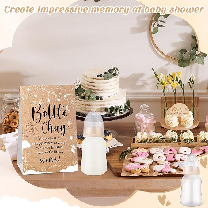 TrelaCo Bottle Chug Baby Shower Game 20 Pcs Baby Bottles Shower Favor - Image 6