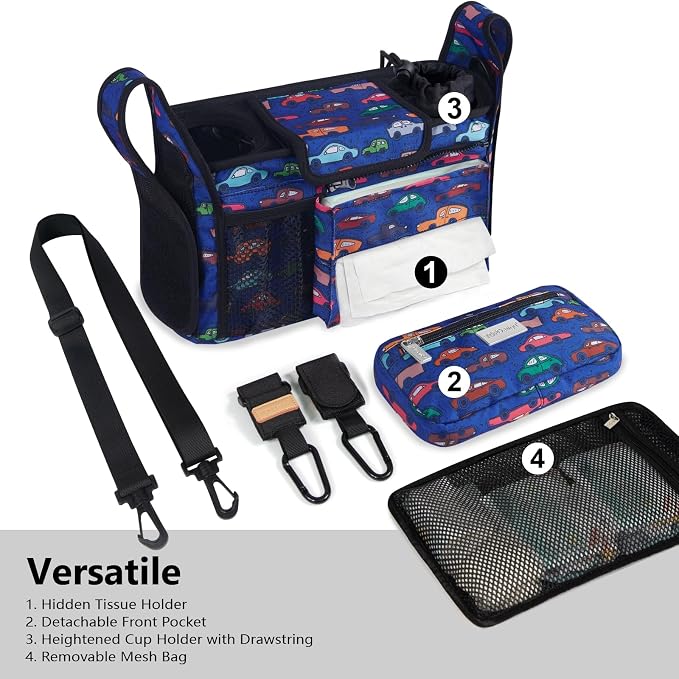 TOPDesign Universal Baby Stroller Organizer, Stroller Caddy - Image 2