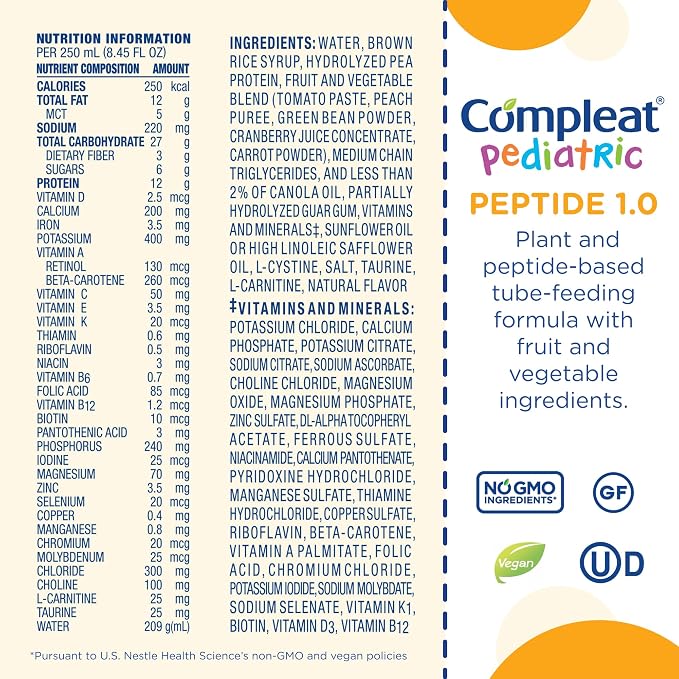 Compleat Pediatric Peptide 1.0 Pediatric Tube Feeding Formula Vegetable/Fruit - Image 8