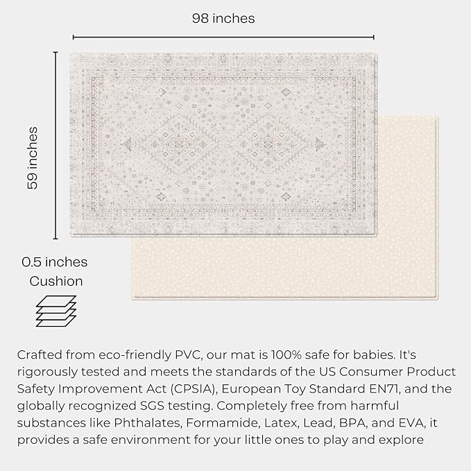 Baby Care Soft Rug 98'' x 59'' Original One-Piece Reversible Rollable - Image 6