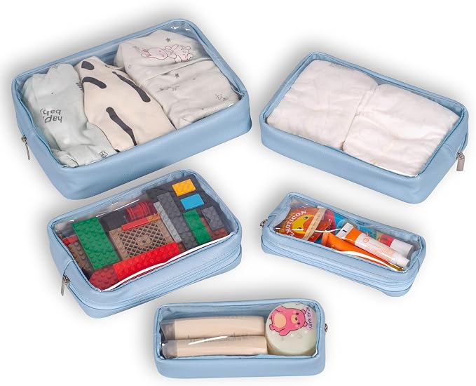 TSA Approved 5-Piece Diaper Bag Organizer Pouch Set Clear Waterproof TPU Kids - Image 5