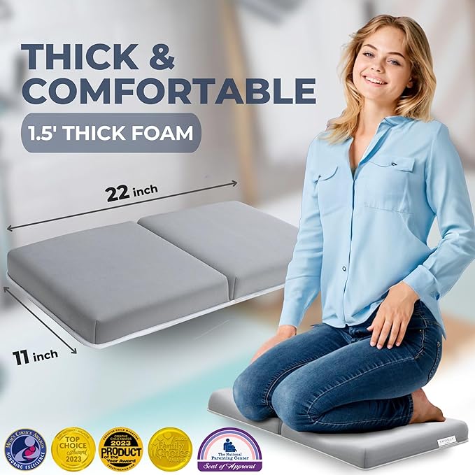Comfortable Baby Bath Kneeler and Elbow Rest Pad Set – Thick Memory Foam Bath - Image 2