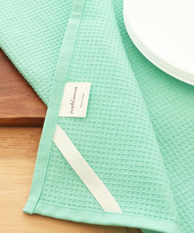 PurpleEssences Waffle Weave Kitchen Towel, 100% Cotton - Image 5