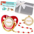 Customized Pacifier with Name, Personalized Pacifier Clip Set with Gift Box by Munchewy
