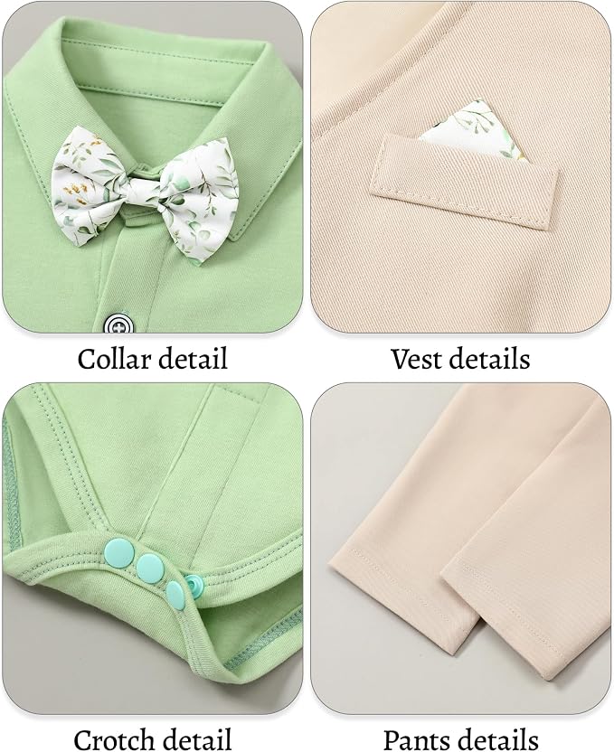 DISAUR Baby Boy Clothes Toddler Boy Outfits 4PCS Gentleman Dress - Image 4