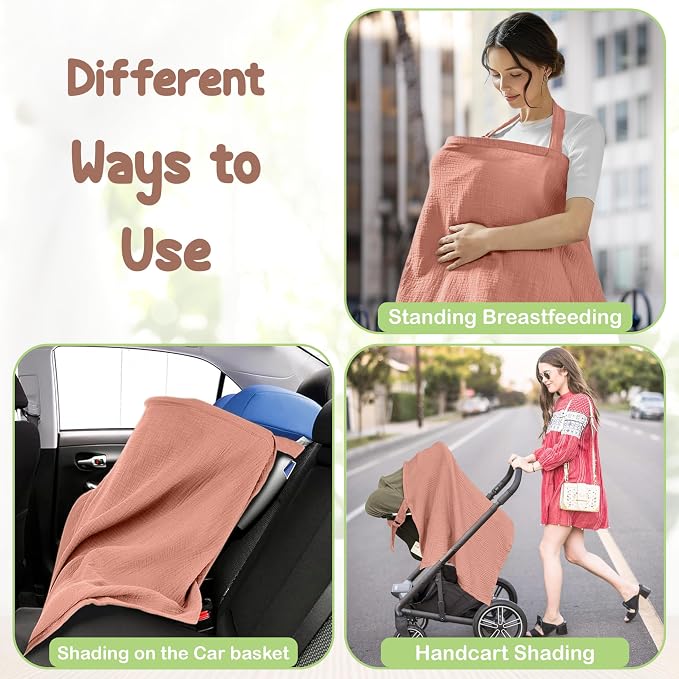 Premium Organic Breathable Muslin Nursing Cover - Image 9