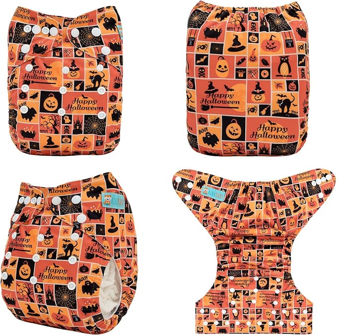 ALVABABY Halloween Baby Cloth Diapers One Size Adjustable Washable Reusable - Image 2