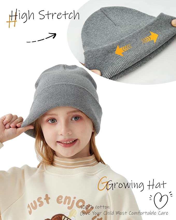 ROYBENS 100% Cotton Baby Beanie Cute Toddler Winter Hat Boys Girls Kids Soft - Image 5