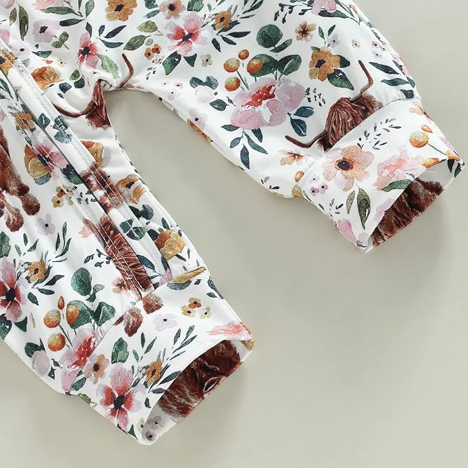 CIYCUIT Baby Girls Cactus Footies Newborn Zip Up Onesie Romper - Image 5