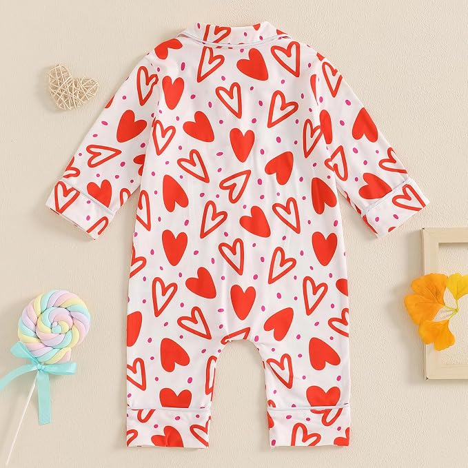 Balaflyie Baby Girl Button Down Pajamas Romper One-Piece Jumpsuit Long Sleeve - Image 2