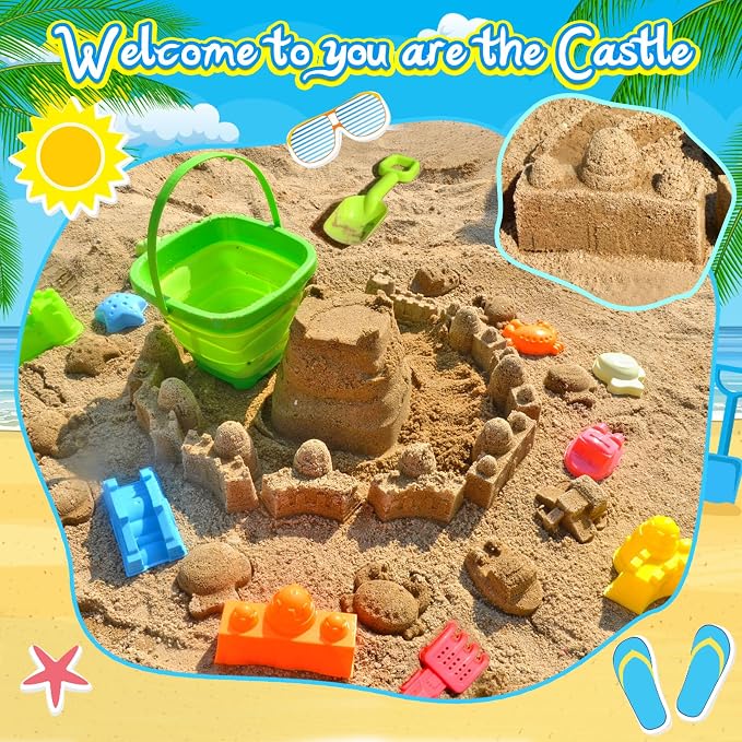Collapsible Beach Sand Toys for Kids Toddlers, Travel Beach Toys - Image 6