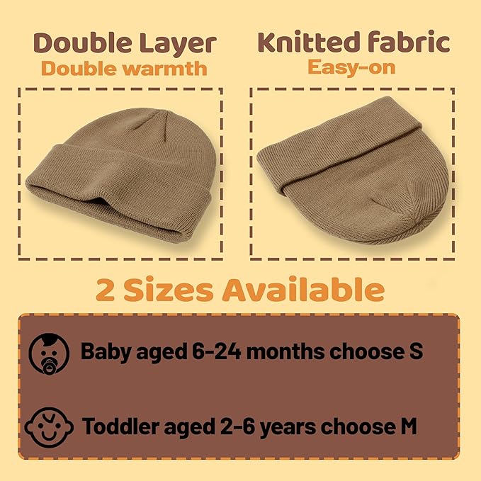 YMYDYFC Baby Beanie 3Pack Toddler Beanie Infant Knit Hat Baby Winter Hats - Image 3