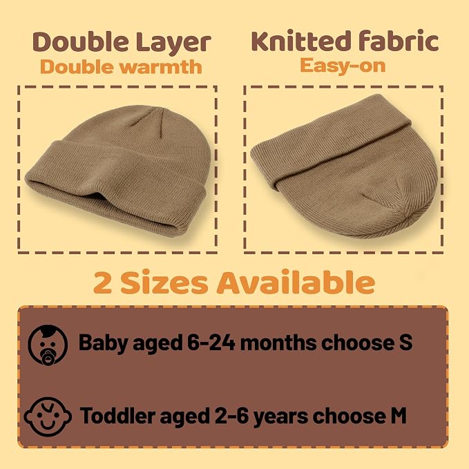 YMYDYFC Baby Beanie 3Pack Toddler Beanie Infant Knit Hat Baby Winter Hats - Image 3