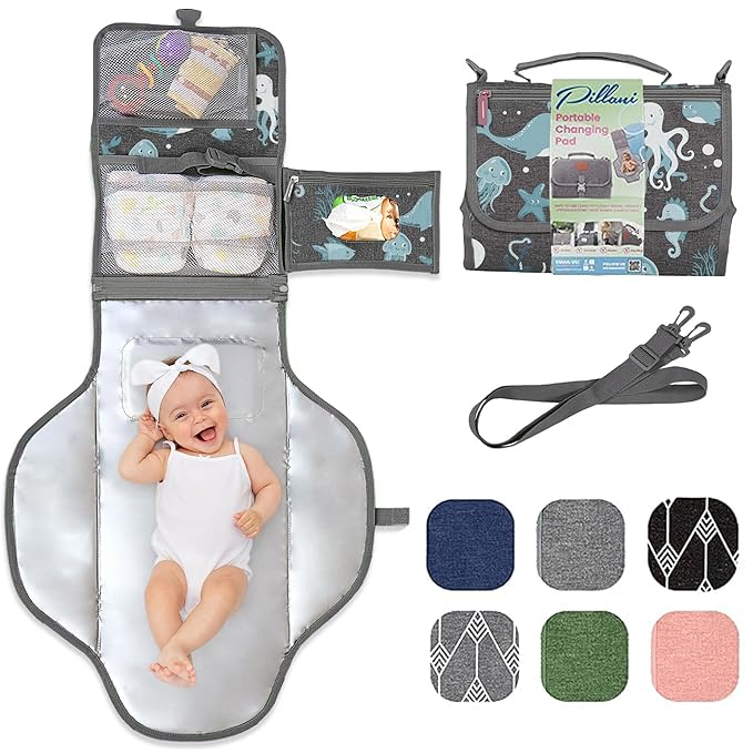 Portable Changing Pad for Baby, Travel Diaper Changing Pad for Newborn by Pillani