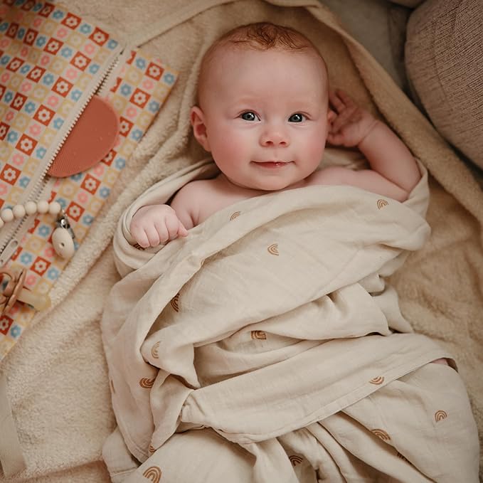 mushie Muslin Baby Swaddle Blanket | 100% Organic Cotton - Image 4