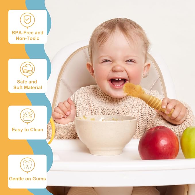 8 Pcs Baby Led Weaning Utensils, First Stage Silicone Baby Spoon, Cucharas para - Image 7