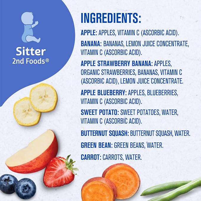 Gerber Purees 2nd Foods Veggie & Fruit Variety Pack, 8 Ounces, Box of 16 - Image 3