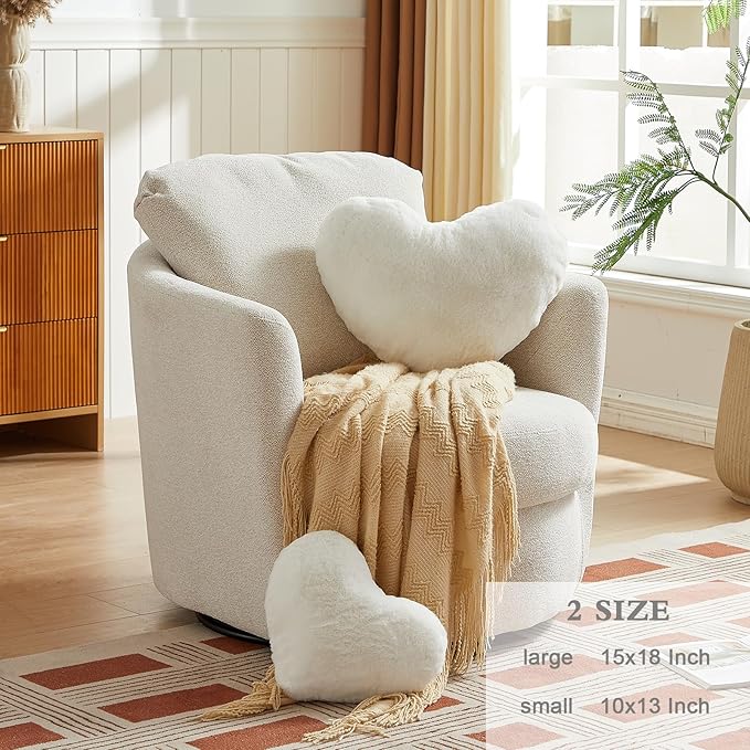 EastTree Heart Pillows, Ultra Soft Extra-Large Fluffy Pillows, Love Throw - Image 2