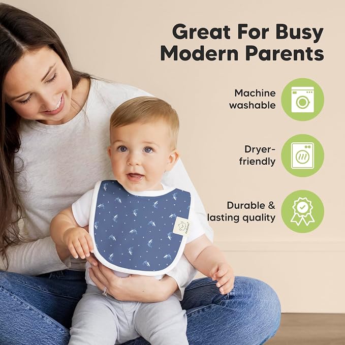 8-Pack Organic Baby Bibs for Boys, Girls - Image 8