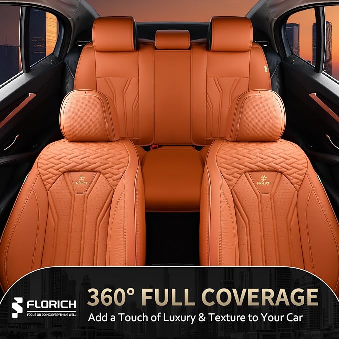 FLORICH Car Seat Covers Full Set, Leather Seat Covers - Image 8