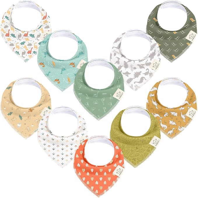 10-Pack Organic Baby Bandana Bibs by KeaBabies