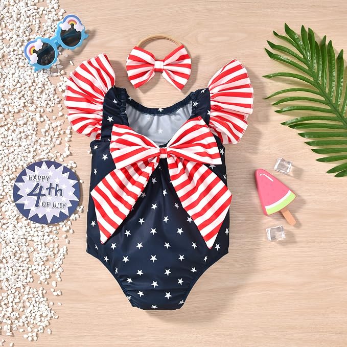Toddler Girl Baby Ruffles Mermaid Fish Scale Swimsuit One Piece Swimwear - Image 9