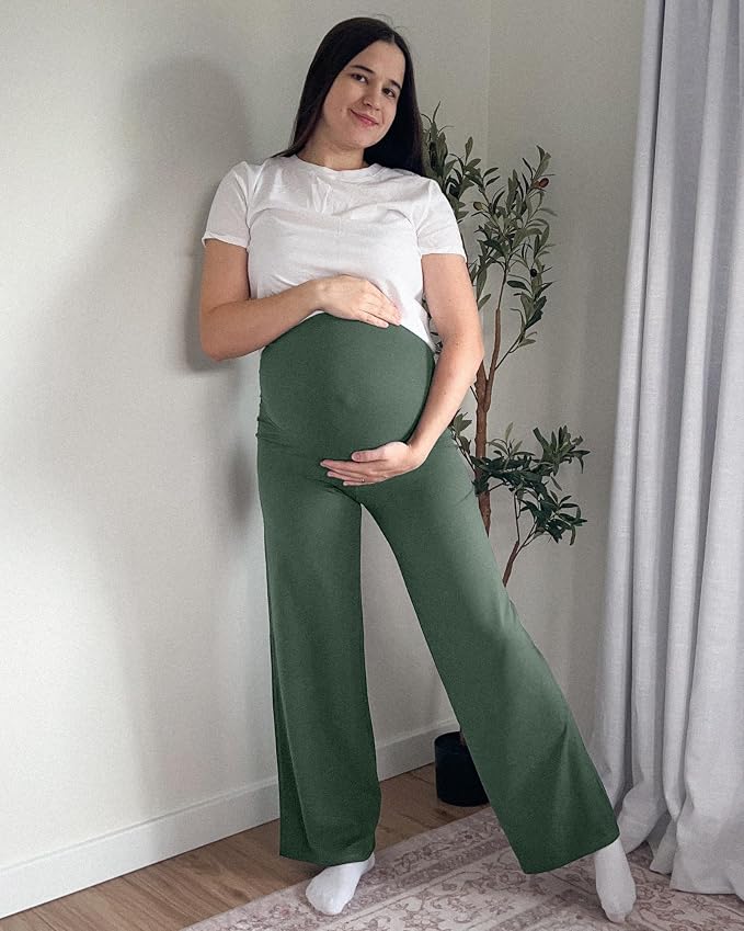 G4Free BareFeel Maternity Dress Yoga Pants Over The Belly Stretchy Work Slack - Image 4