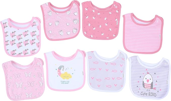DOKMA Set 8 Organic Cotton Baby Drool Bibs - Image 2