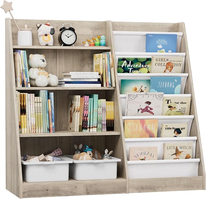 Kids Bookshelf Wood Toy Storage Organizer Cabinet Children Bookcase Toddler by HedoAjim