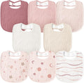 Susurration Muslin Baby Bibs 8 Pack Bandana Drool Bibs, Soft Square Adjustable by Susurration