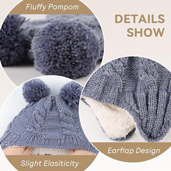 Zsedrut Winter Baby Boy Hats Pompom Baby Beanie - Image 3