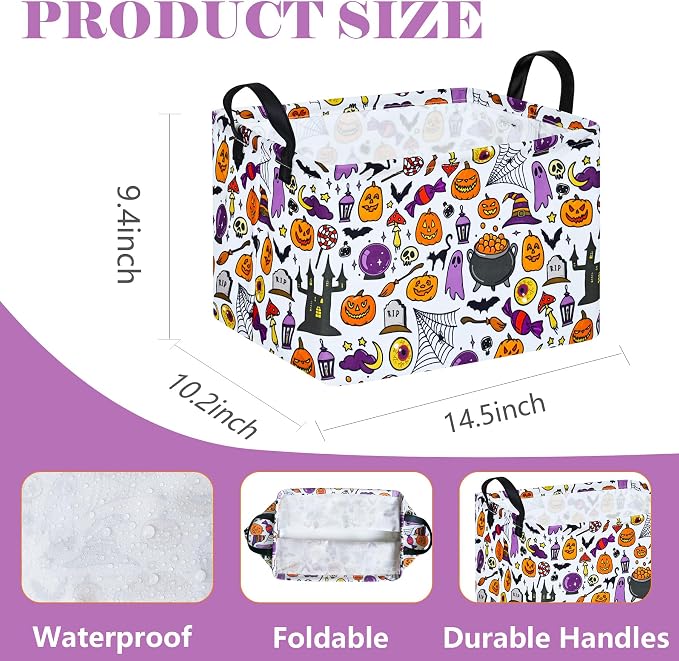 Ghost Happy Halloween Kids Gift Shelf Storage Basket Organizer Box Clothes - Image 7