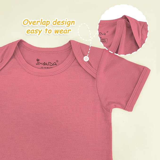 Jimonda Baby Bodysuits Rayon from Bamboo Short Sleeve Baby Boys Girls Rompers - Image 5