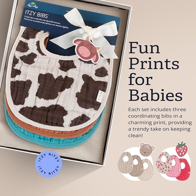 Itzy Ritzy Set of 3 Baby Bibs - Image 6