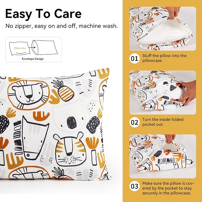 TILLYOU Toddler Pillowcases 13 x 18 Travel Pillow Case 2 Pack, Kids Pillowcases - Image 3