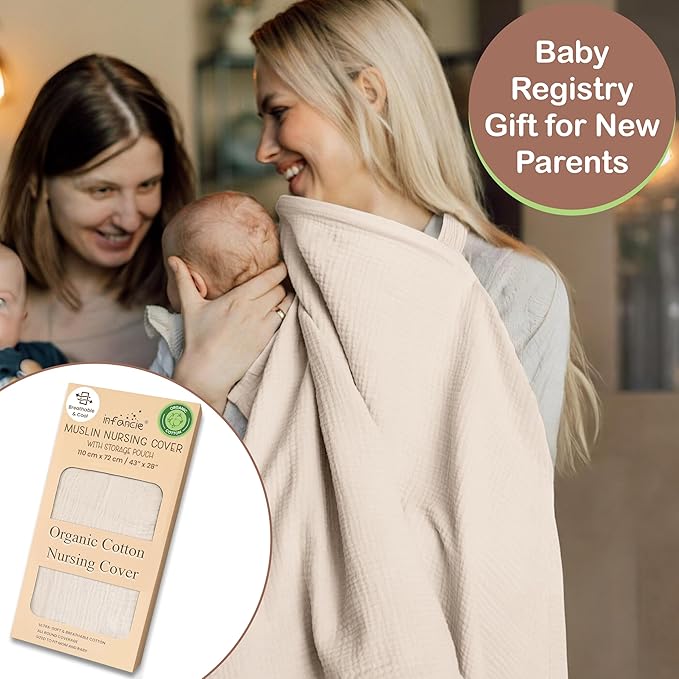 Premium Organic Breathable Muslin Nursing Cover - Image 4