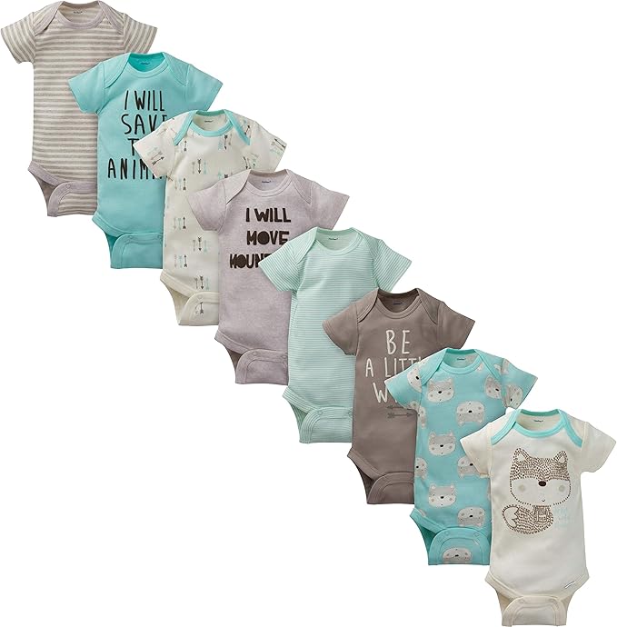 Gerber unisex-baby 8-pack Short Sleeve Onesies Bodysuits by Gerber